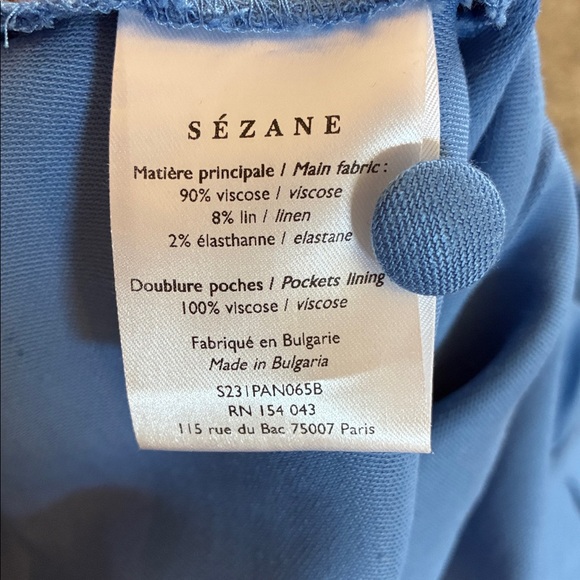 Sezane Blue Wide-Leg Trousers - Picture 7 of 7